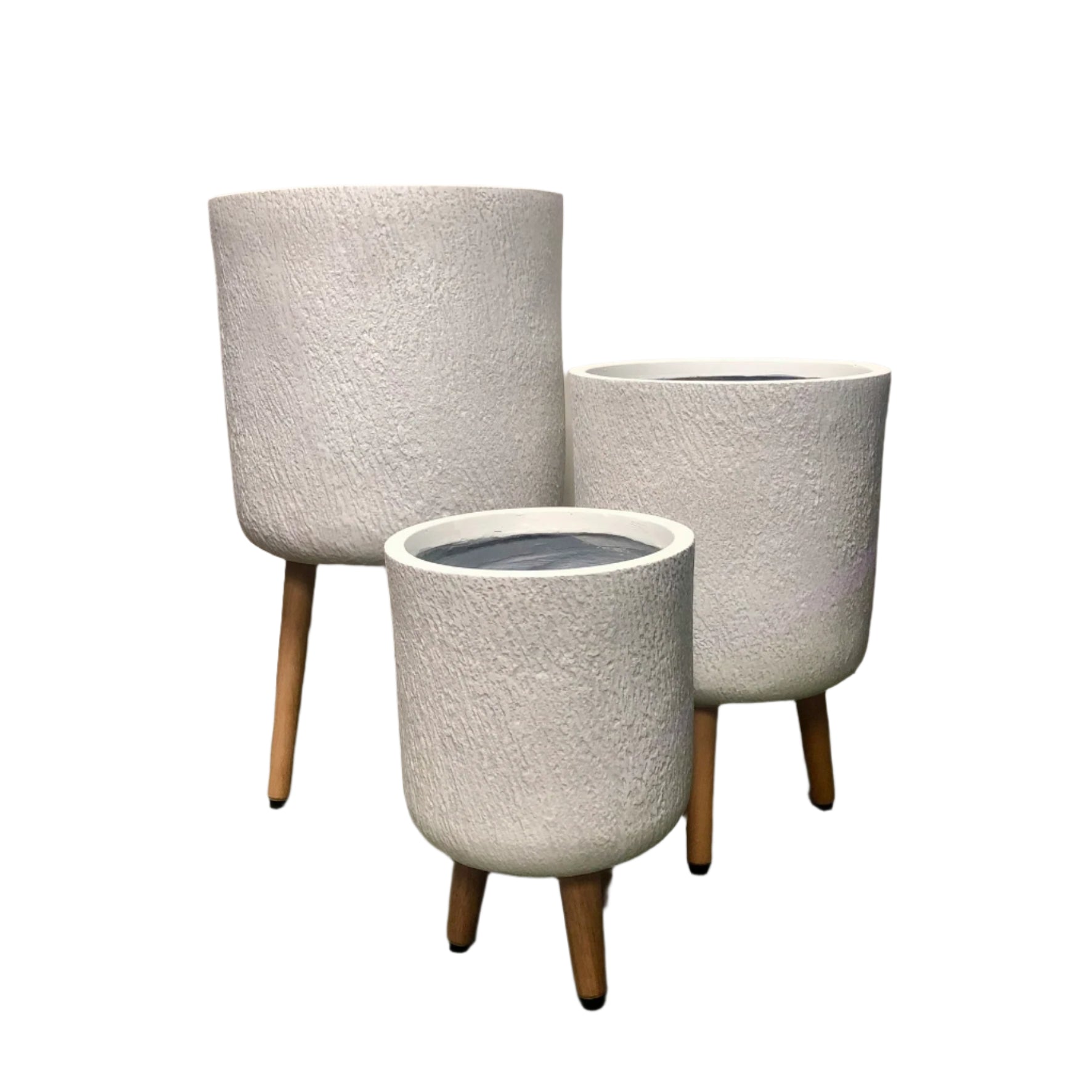 Slate Tripod Planters - White