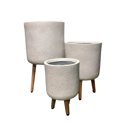 Slate Tripod Planters - White