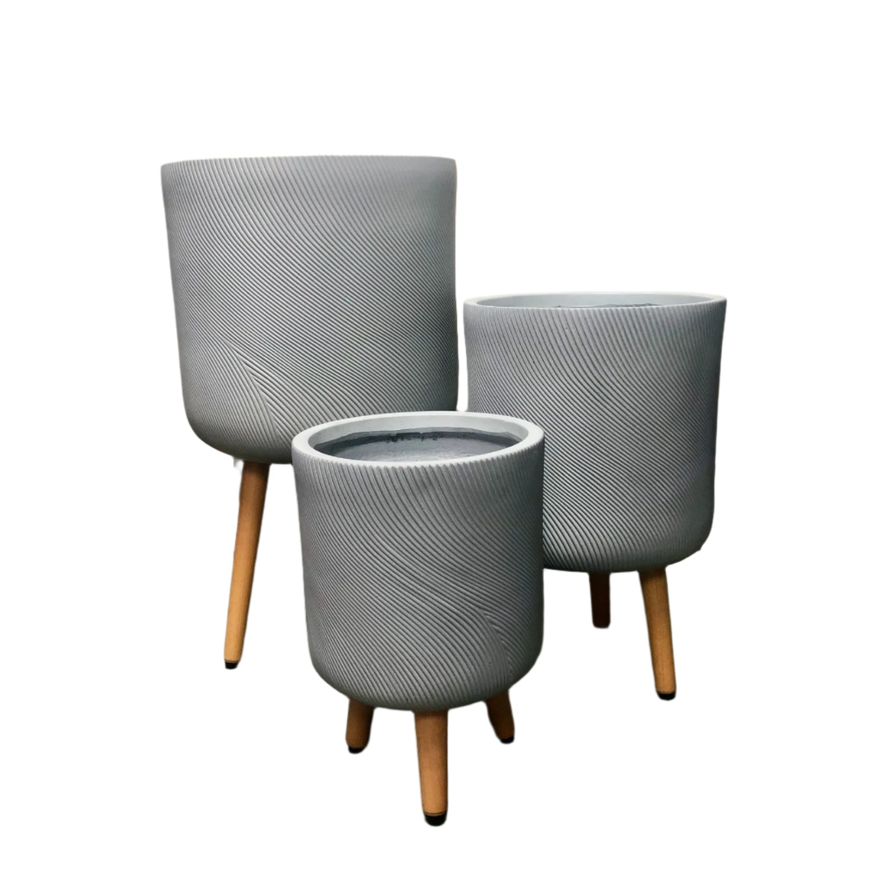Helix Tripod Planters - Grey