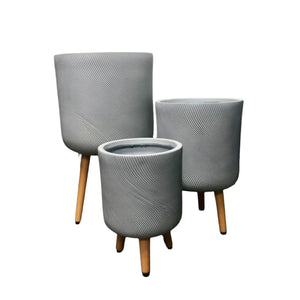 Helix Tripod Planters - Grey
