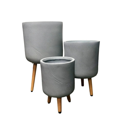 Helix Tripod Planters - Grey