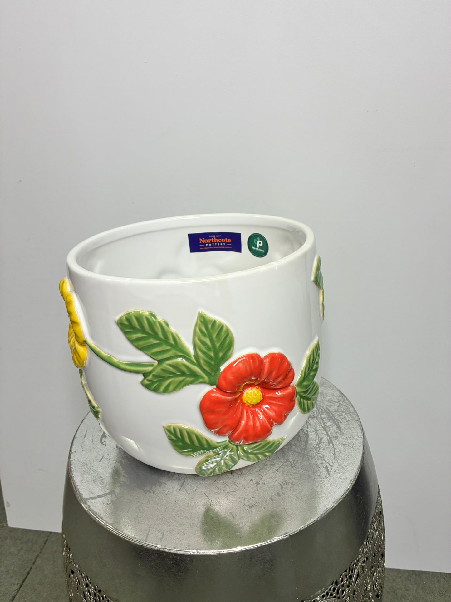 Combo - Floral Pot with Blue Moon Peace Lily