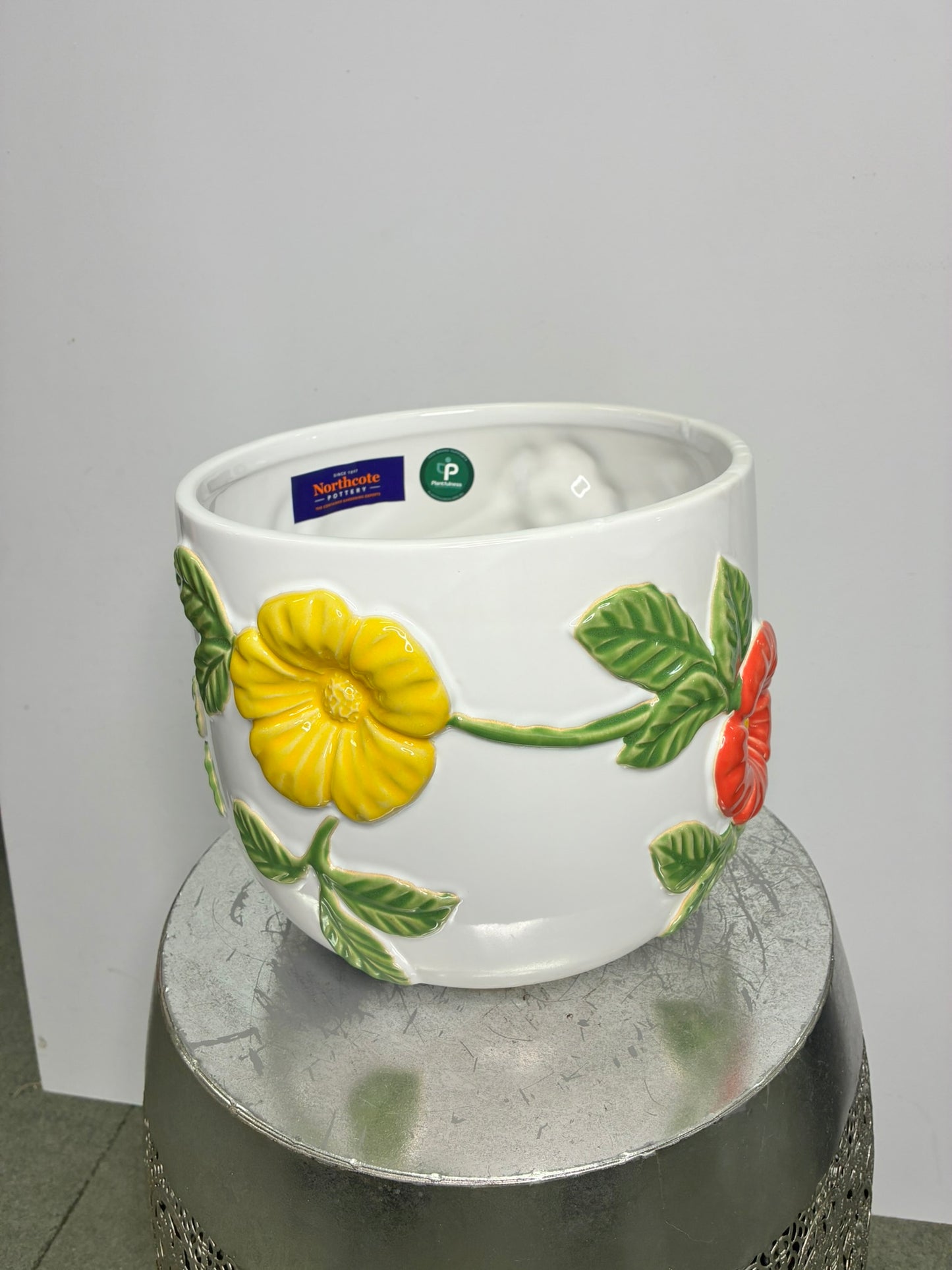Combo - Floral Pot with Blue Moon Peace Lily