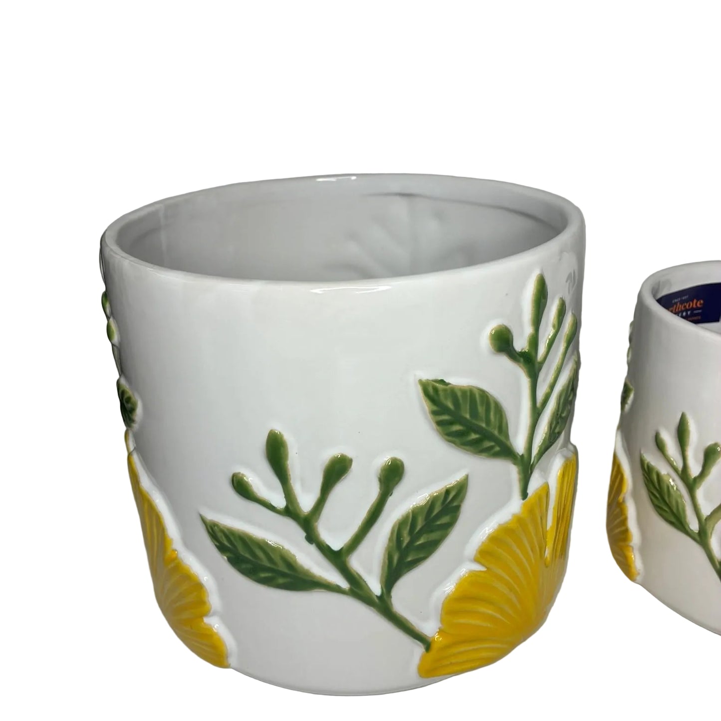 Yellow Flower Pots S/2