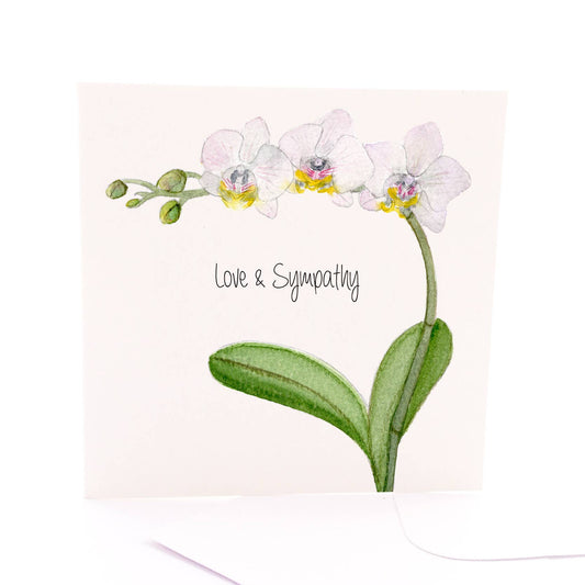 Sympathy Orchid- Square Greeting Card