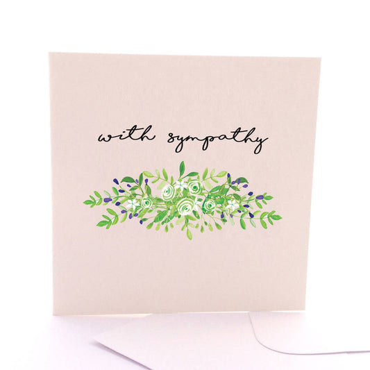 Sympathy Garland - Square Greeting Card
