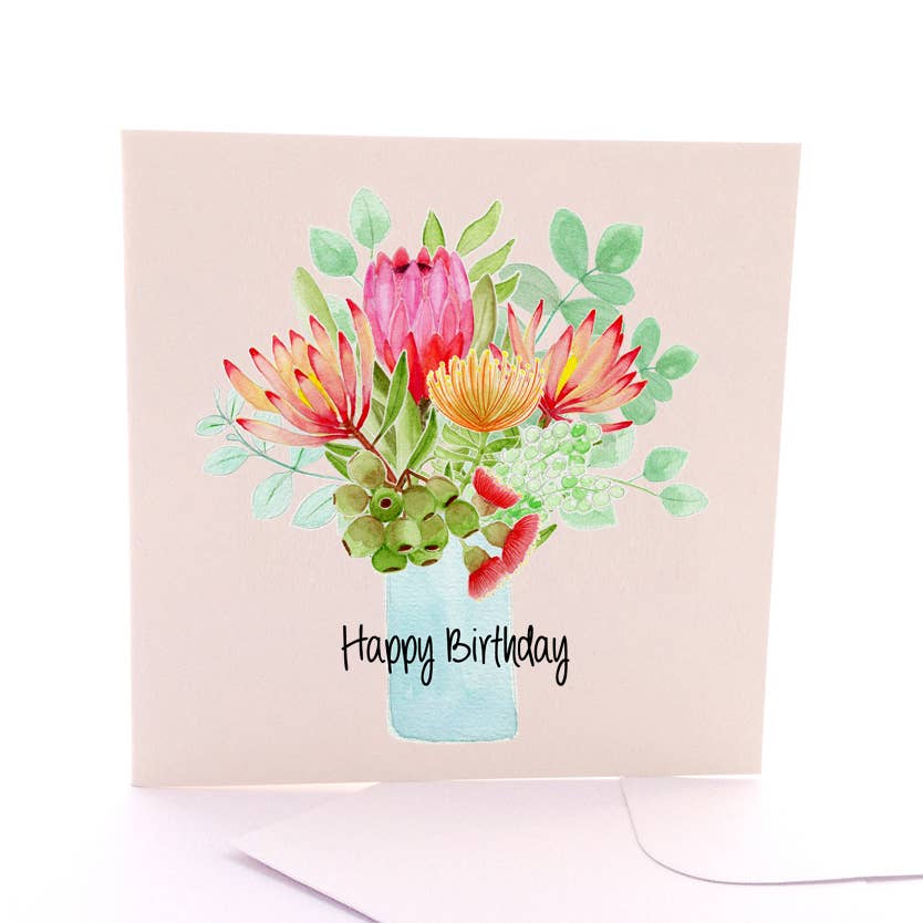 Wildflower Bunch - Square Greeting Card