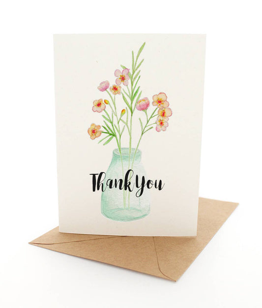 Geraldton Wax Thanks - Greeting Card