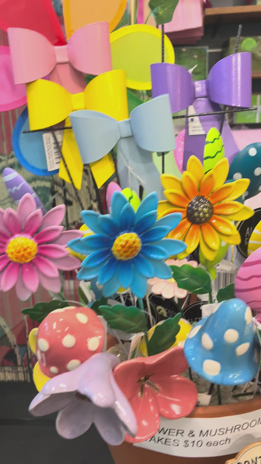 Novelty Flower Stakes - 4 Colours