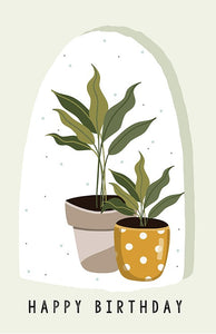 Birthday Card - Two Plants and Pots
