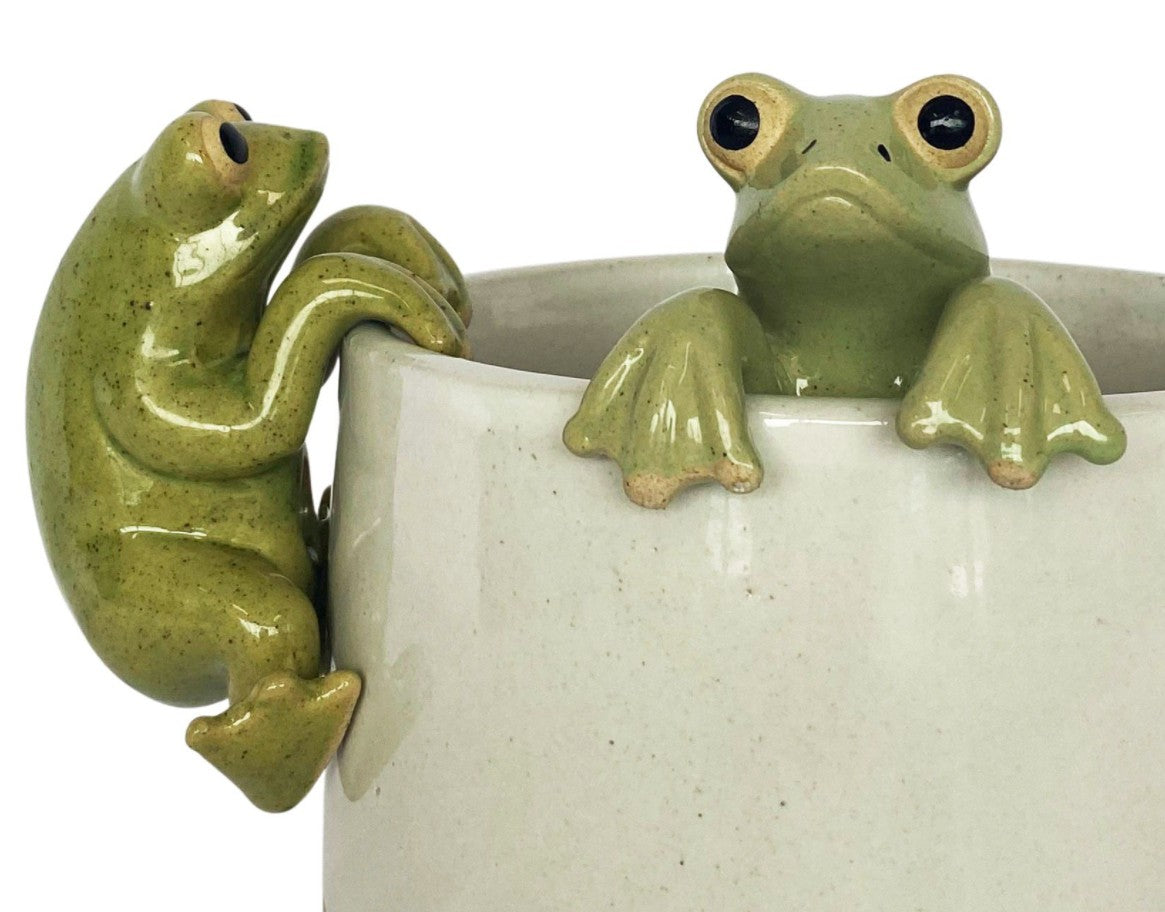 Frog Pot Hanger Green