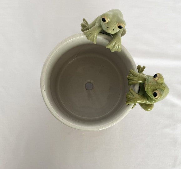 Frog Pot Hanger Green