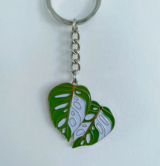 Variegated Monstera Adansonii Keyring