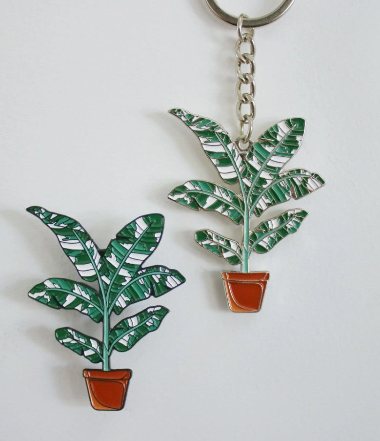 Variegated Banana Tree Keyring