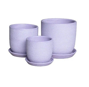 Soho Pots with Saucers - Violet - 3 sizes