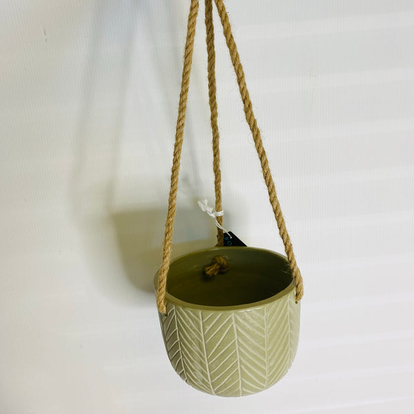 Hanging Pot Planter - Olive