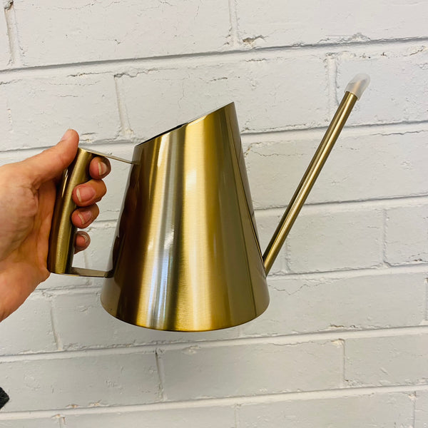 Brass Plated Stainless Steel Watering Can 800ml