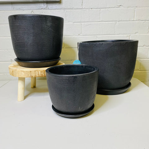 Soho Large Black Pots 3 Sizes